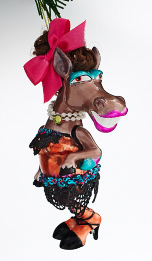 Елочная игрушка "Лошадь "Леди с розовым бантом", 6х15 см Holiday Classics