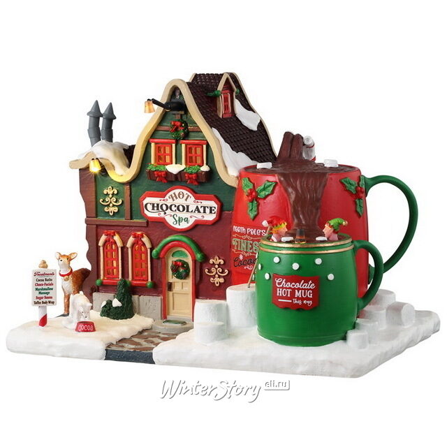 Спа-салон для Эльфов Hot Chocolate 24*17 см, подсветка, на батарейках Lemax (Лемакс)