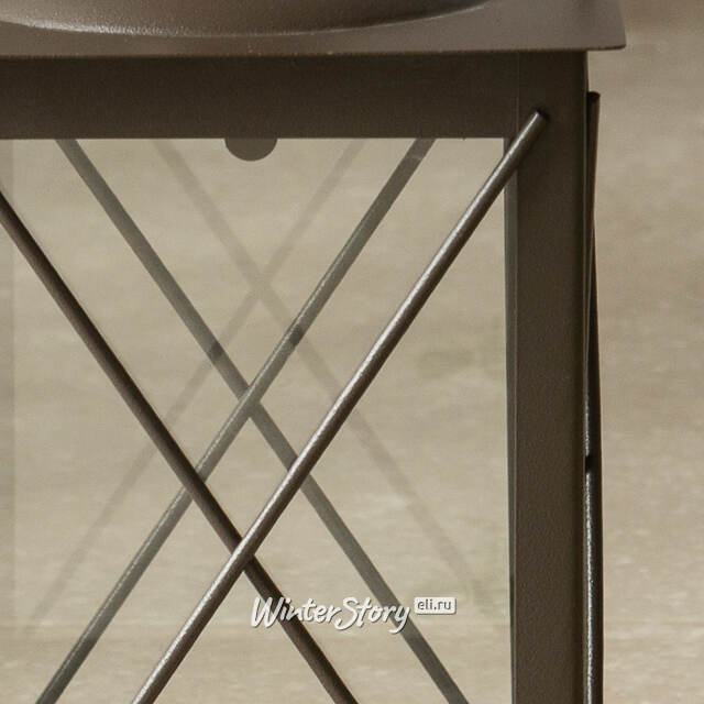 Декоративный подсвечник-фонарь Стюарт 20 см коричневый Boltze