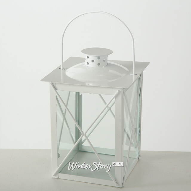 Декоративный подсвечник-фонарь Стюарт 20 см белый Boltze