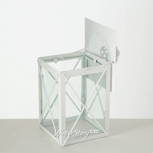 Декоративный подсвечник-фонарь Стюарт 20 см белый Boltze