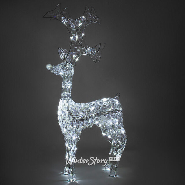 Олень светящийся "Кристальный", 90 см, уличный, 96 холодных белых LED ламп, контроллер, IP44 Edelman