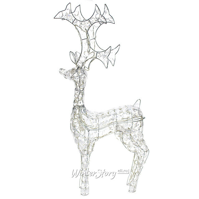 Олень светящийся "Кристальный", 90 см, уличный, 96 холодных белых LED ламп, контроллер, IP44 Edelman