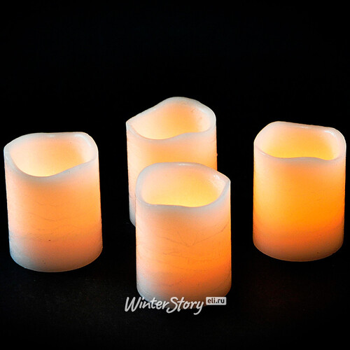 Набор светильников свечей на батарейках Праздничный вечер 6.5*5 см кремовый 4 шт Edelman