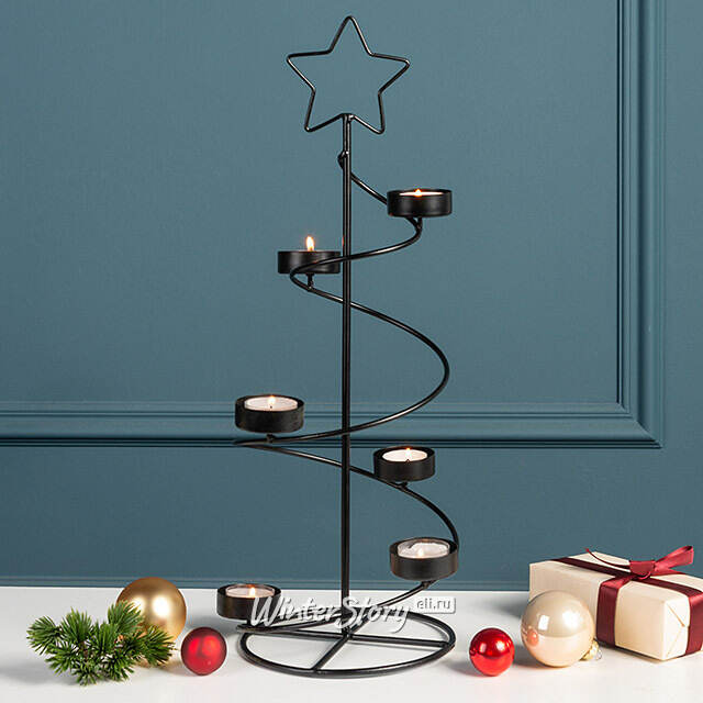 Новогодний подсвечник Елка Stabbu 50 см Kaemingk