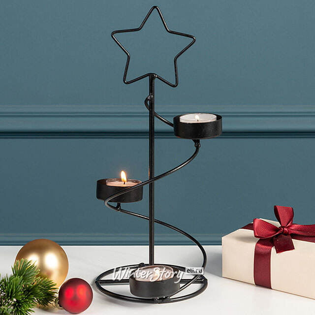 Новогодний подсвечник Елка Stabbu 30 см Kaemingk