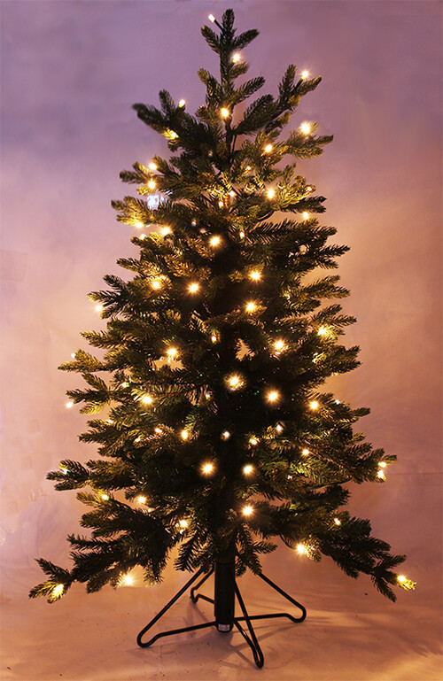 Искусственная елка с лампочками Оконная 90 см, ЛИТАЯ + ПВХ Black Box