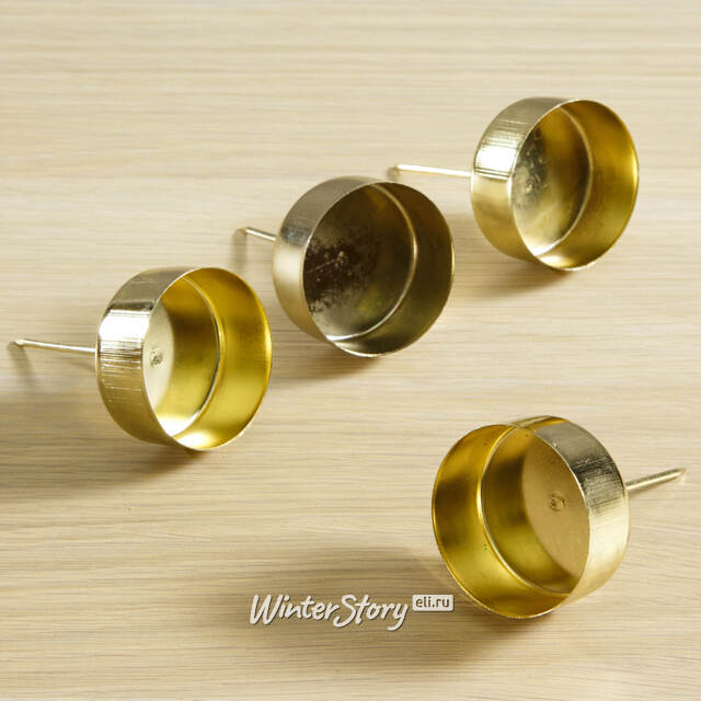 Подсвечник на ножке Богемик для чайной свечи 4 шт золотой Kaemingk (Кейминг)