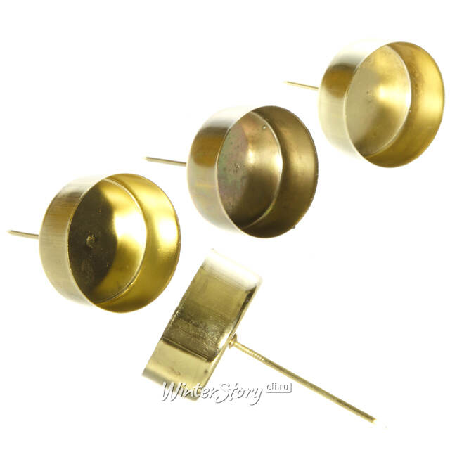 Подсвечник на ножке Богемик для чайной свечи 4 шт золотой Kaemingk (Кейминг)