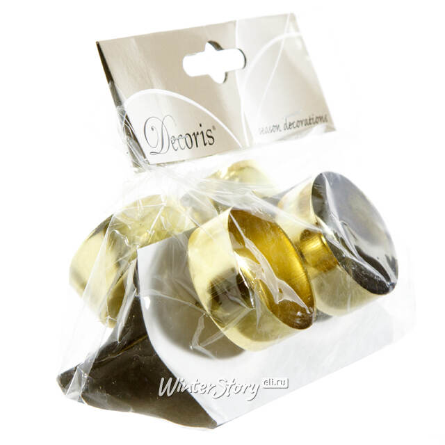 Подсвечник на ножке Богемик для чайной свечи 4 шт золотой Kaemingk (Кейминг)