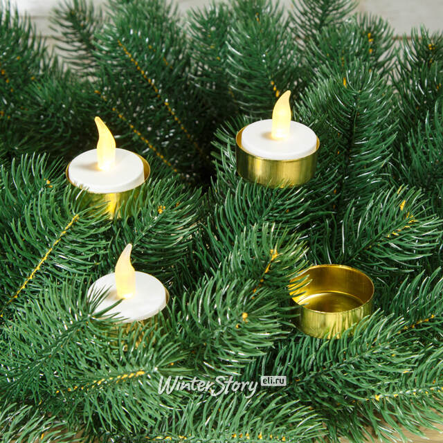 Подсвечник на ножке Богемик для чайной свечи 4 шт золотой Kaemingk (Кейминг)