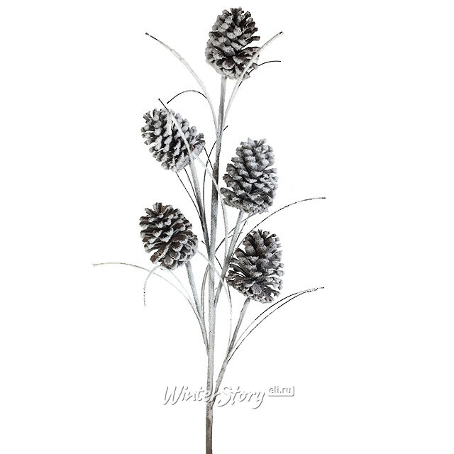 Ветка с шишками заснеженная 85 см Hogewoning