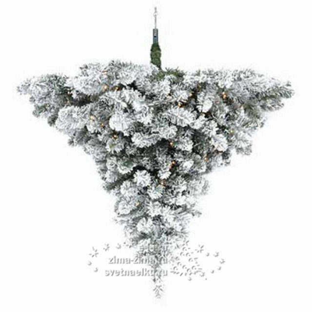 Потолочная подвеска - елка Скоттсдейл Заснеженный 120 см с лампочками, ПВХ Black Box