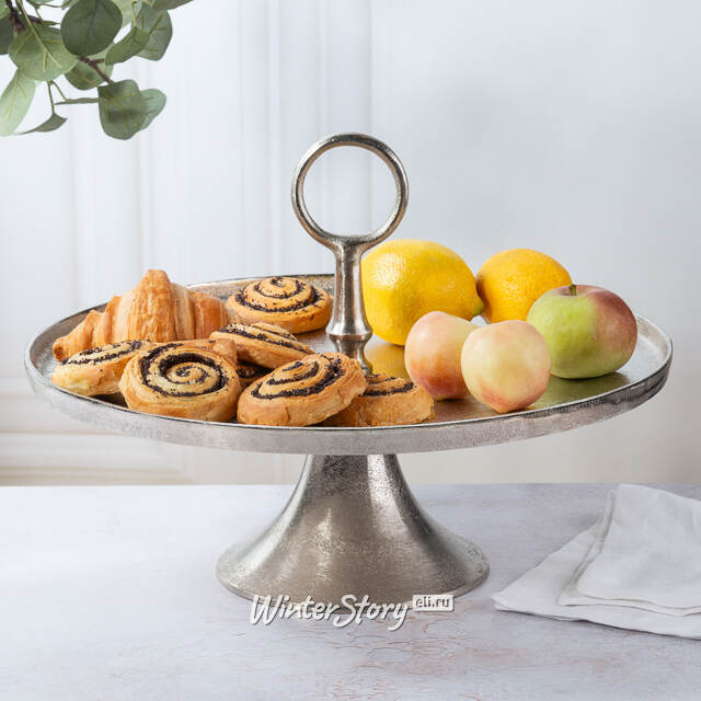 Блюдо для фруктов Медея 43 см серебряное Kaemingk