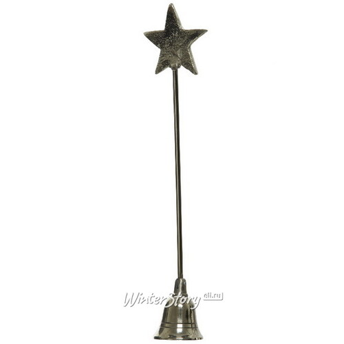 Гаситель для свечи Holque Star 26 см, серебряный Kaemingk