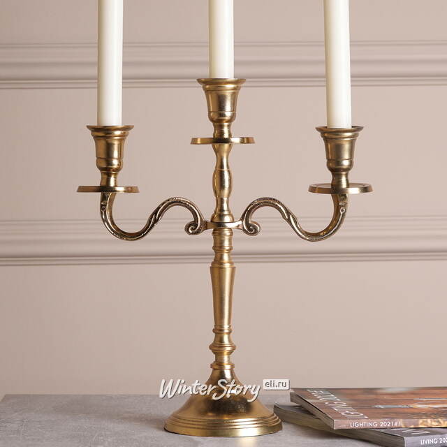Канделябр на 3 свечи Castillo de Fenis 30 см Kaemingk