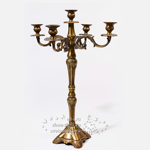 Подсвечник Императорский на 5 свечей, 60 см, золото Kaemingk