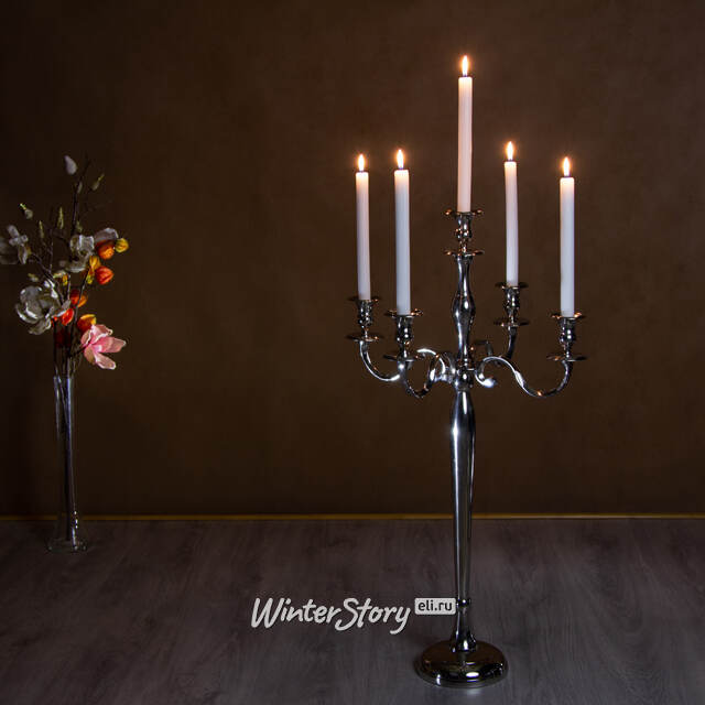 Подсвечник Виттория на 5 свечей, 45*80 см, серебро Kaemingk