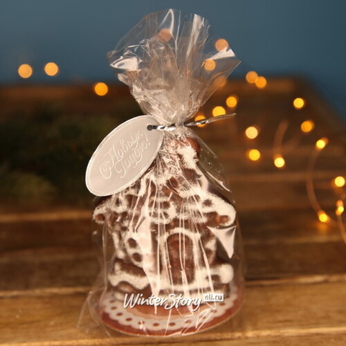 Новогодняя ароматическая свеча Домик - Шоколадное печенье 9 см Омский Свечной