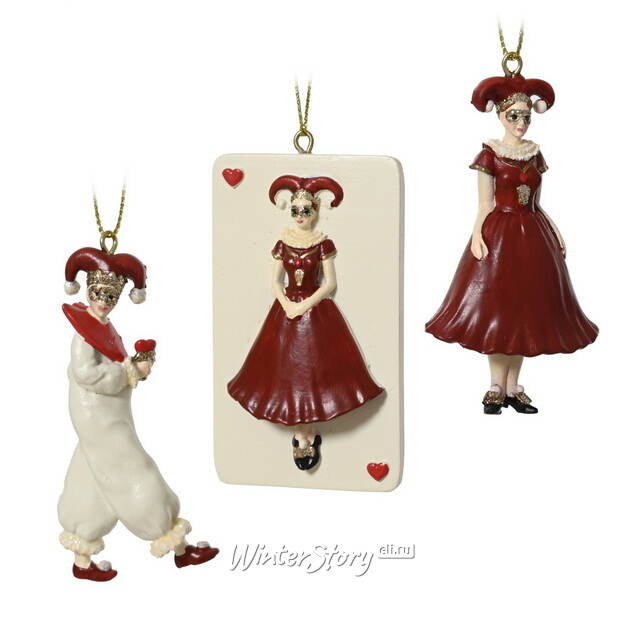 Елочные игрушки Шутовский Парад 8 см, 3 шт Kaemingk (Кейминг)