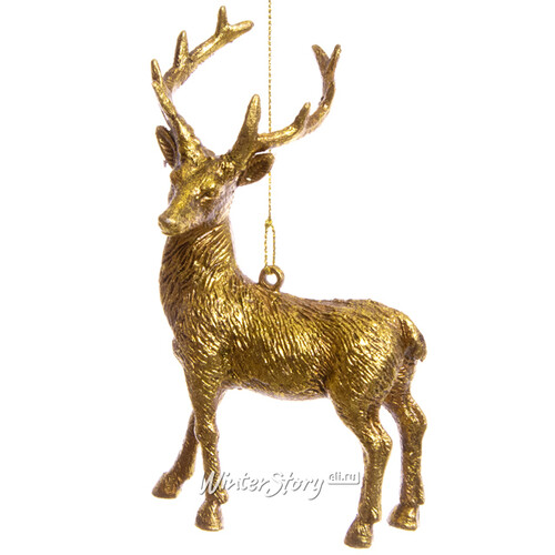 Елочная игрушка Золотое Рождество - Олень 14 см, подвеска Hogewoning