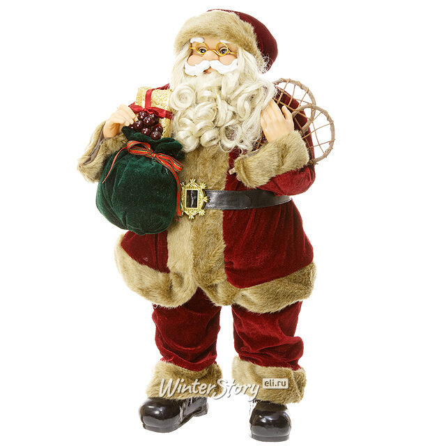 Санта в бордовом кафтане 60 см Eggl