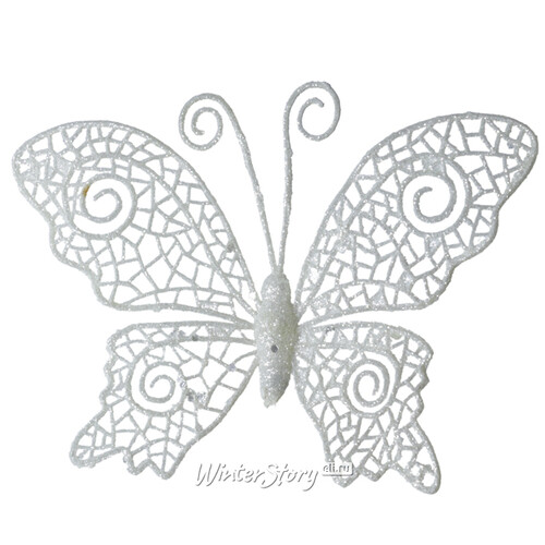 Елочное украшение Бабочка Кружевная - Августина 18 см, клипса Billiet