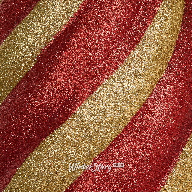 Елочная игрушка Сосулька - Shine Bend 30 см красно-золотая Winter Deco