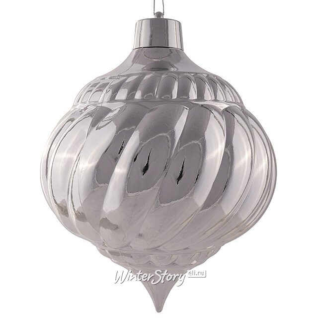 Елочный шар Луковка Bulbous 23 см серебряная Winter Deco
