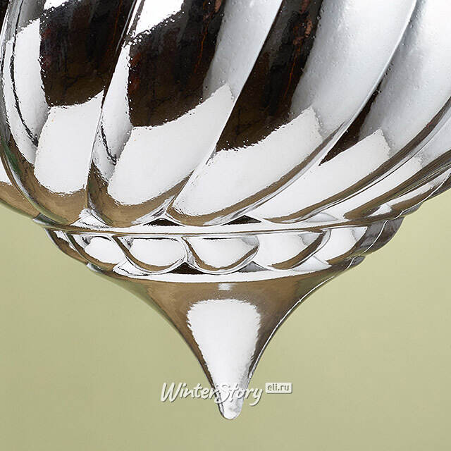 Елочный шар Луковка Bulbous 23 см серебряная Winter Deco