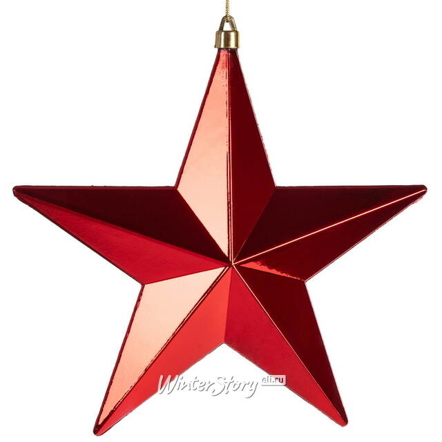 Елочная игрушка Звезда Sirius 30 см красная, подвеска Winter Deco
