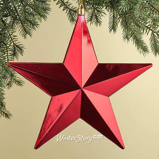 Елочная игрушка Звезда Sirius 30 см красная, подвеска Winter Deco