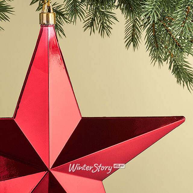 Елочная игрушка Звезда Sirius 30 см красная, подвеска Winter Deco