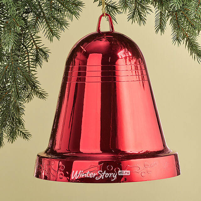 Елочная игрушка Колокольчик Рождественский звон 25 см красный, подвеска Winter Deco