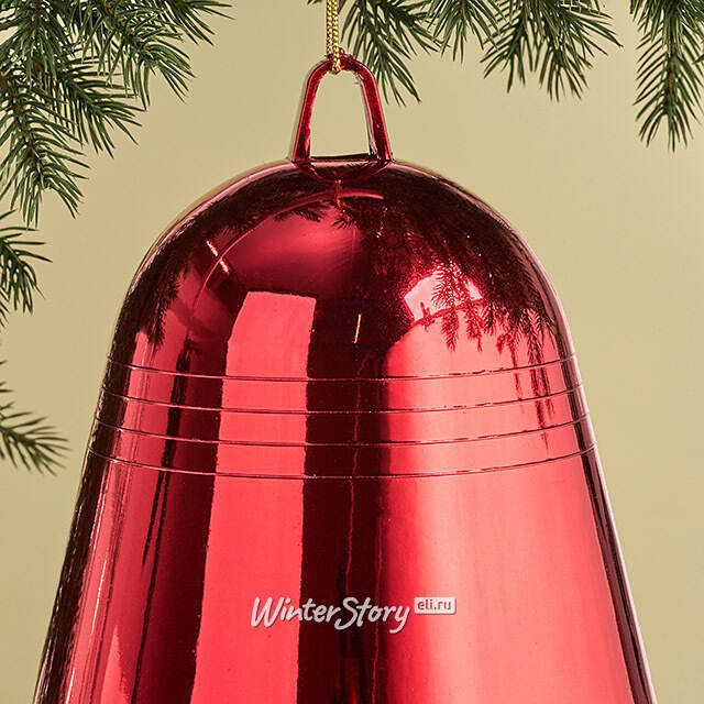 Елочная игрушка Колокольчик Рождественский звон 25 см красный, подвеска Winter Deco