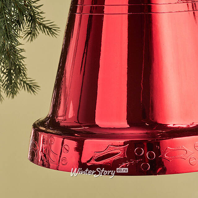 Елочная игрушка Колокольчик Рождественский звон 25 см красный, подвеска Winter Deco