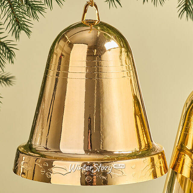 Елочная игрушка Колокольчик - Рождественский звон 15 см золотой, 2 шт Winter Deco