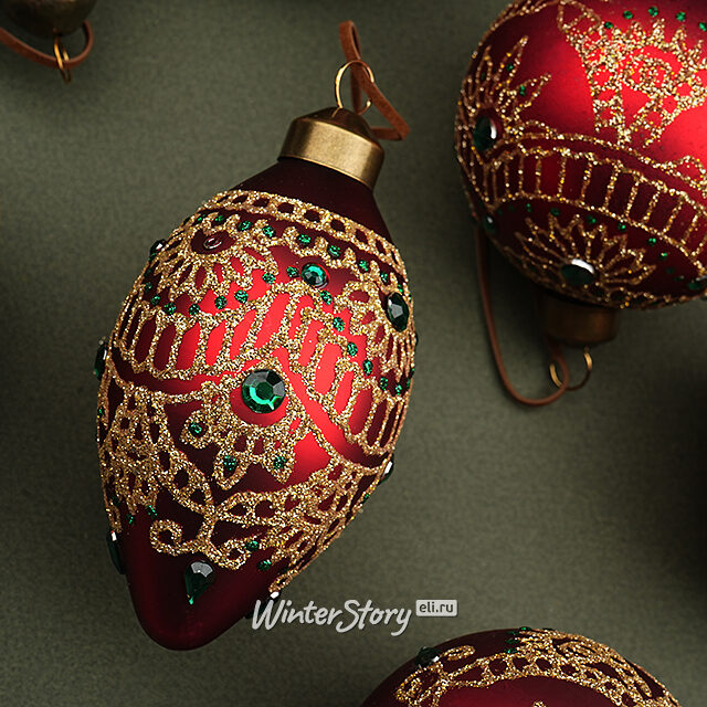 Елочные шары Краски карнавала 8-13 см красный, 11 шт, стекло, уцененные Winter Deco