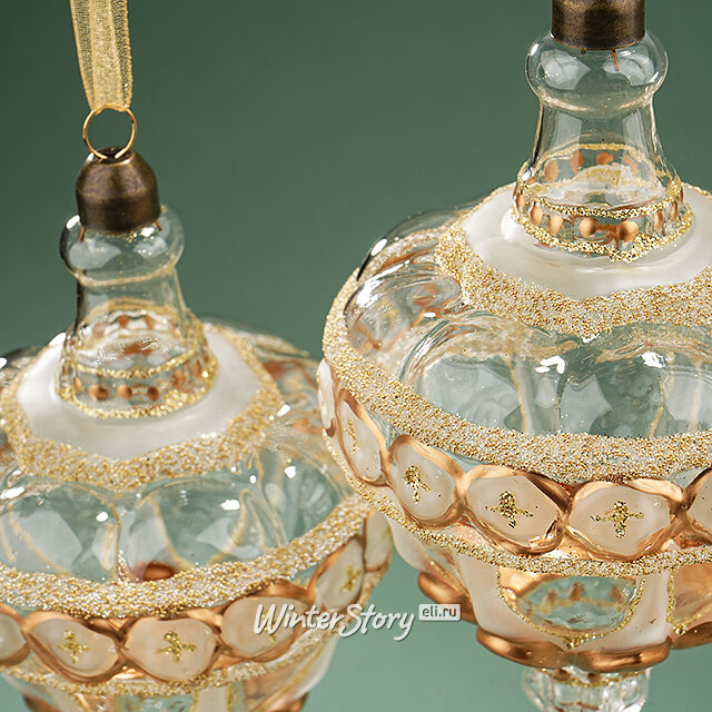 Набор стеклянных елочных игрушек Geronimo 15 см, 3 шт, подвеска Winter Deco