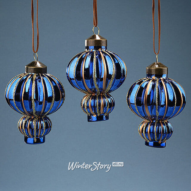 Елочные игрушки Basildon 10 см, 3 шт, стекло Winter Deco