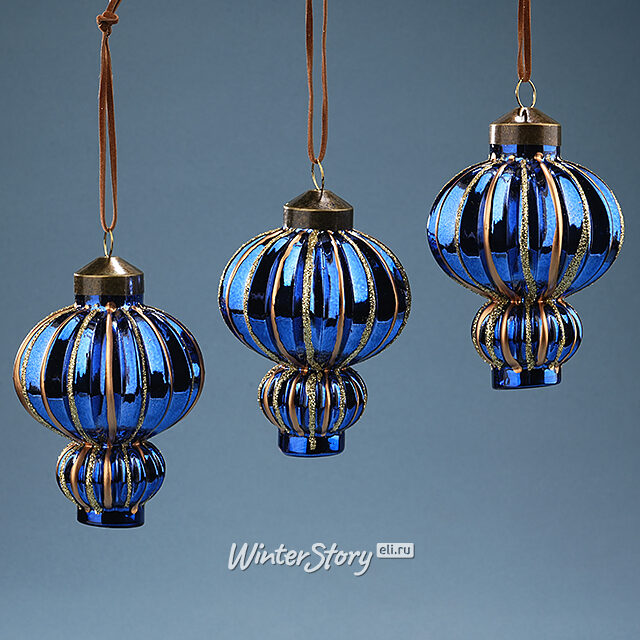 Елочные игрушки Basildon 10 см, 3 шт, стекло Winter Deco