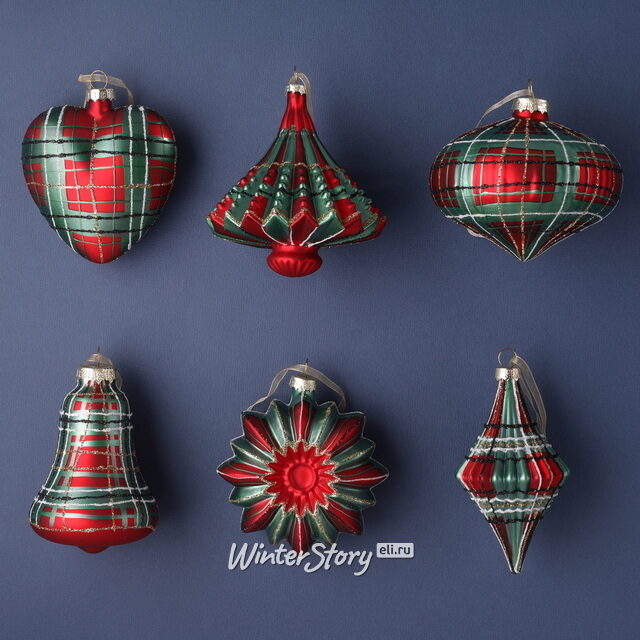 Елочные игрушки Bunbury - Новогодние Вихри 10 см, 6 шт, стекло Winter Deco