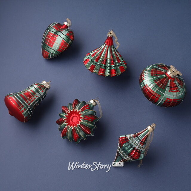 Елочные игрушки Bunbury - Новогодние Вихри 10 см, 6 шт, стекло Winter Deco