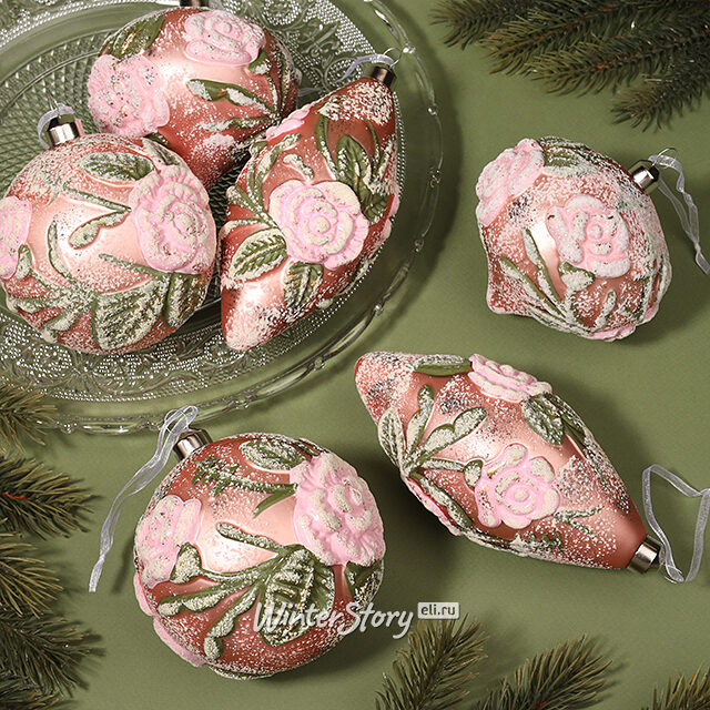 Елочные шары Pizzo - Caprino Bergamasco 10-15 см, 6 шт, стекло Winter Deco