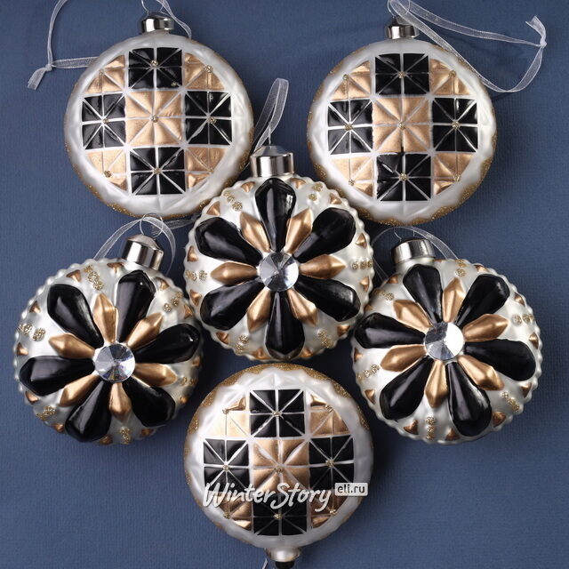 Набор стеклянных елочных игрушек Miracolo Calatafimi 8 см, 6 шт Winter Deco