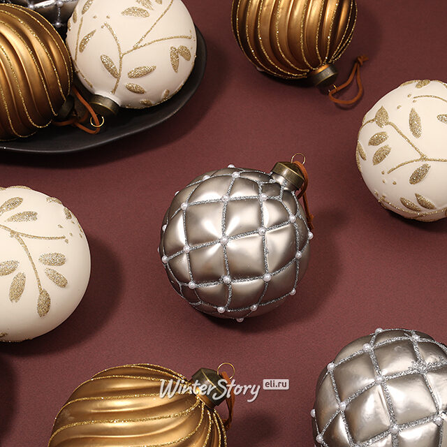 Коллекция стеклянных шаров Dalmine - Морозная Фантазия 10 см, 12 шт Winter Deco