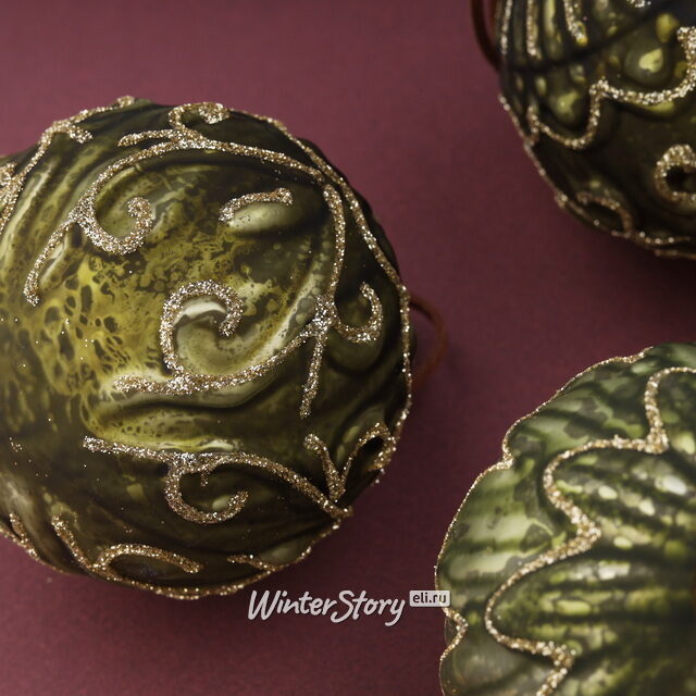 Елочные шары Pellio Intelvi 8 см, 6 шт, стекло Winter Deco