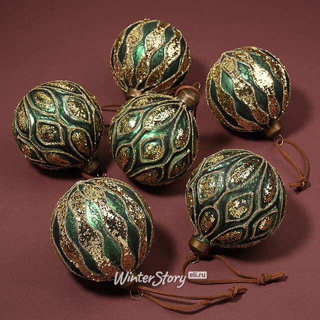 Елочные шары Rovere Veronese 8 см, 6 шт, стекло Winter Deco