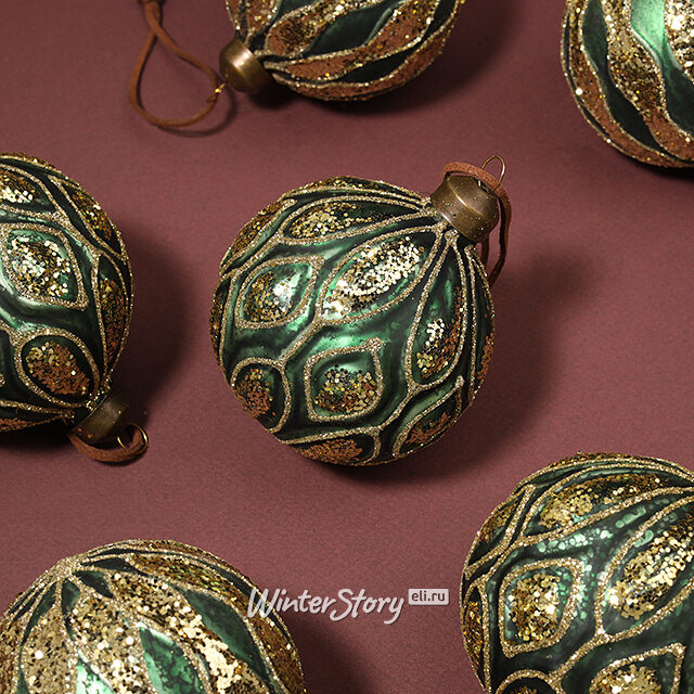 Елочные шары Rovere Veronese 8 см, 6 шт, стекло Winter Deco