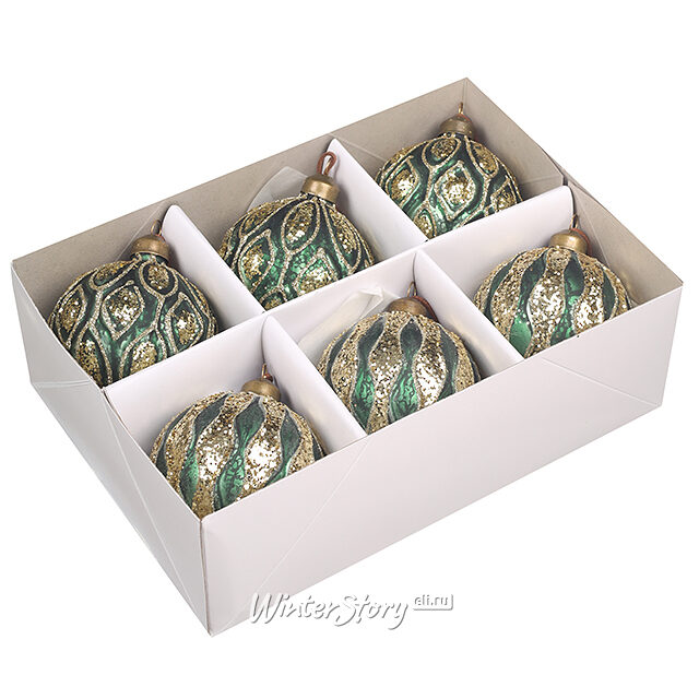 Елочные шары Rovere Veronese 8 см, 6 шт, стекло Winter Deco